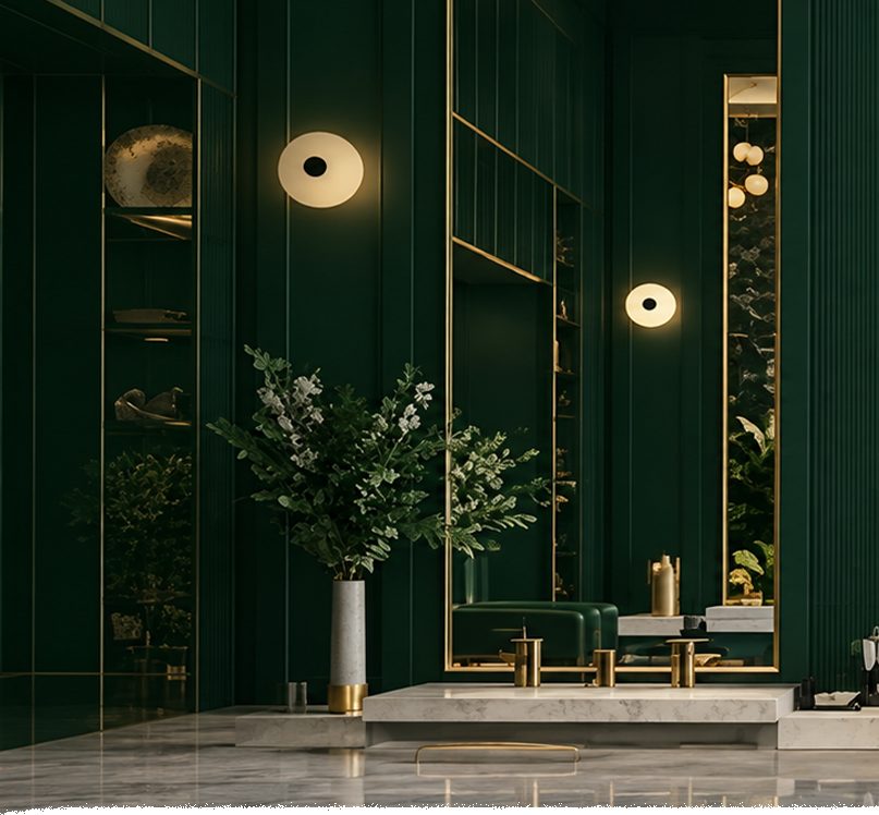 Bellaza salon mirrors and marble stations